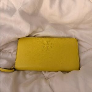 Tory Burch Yellow Leather Wallet